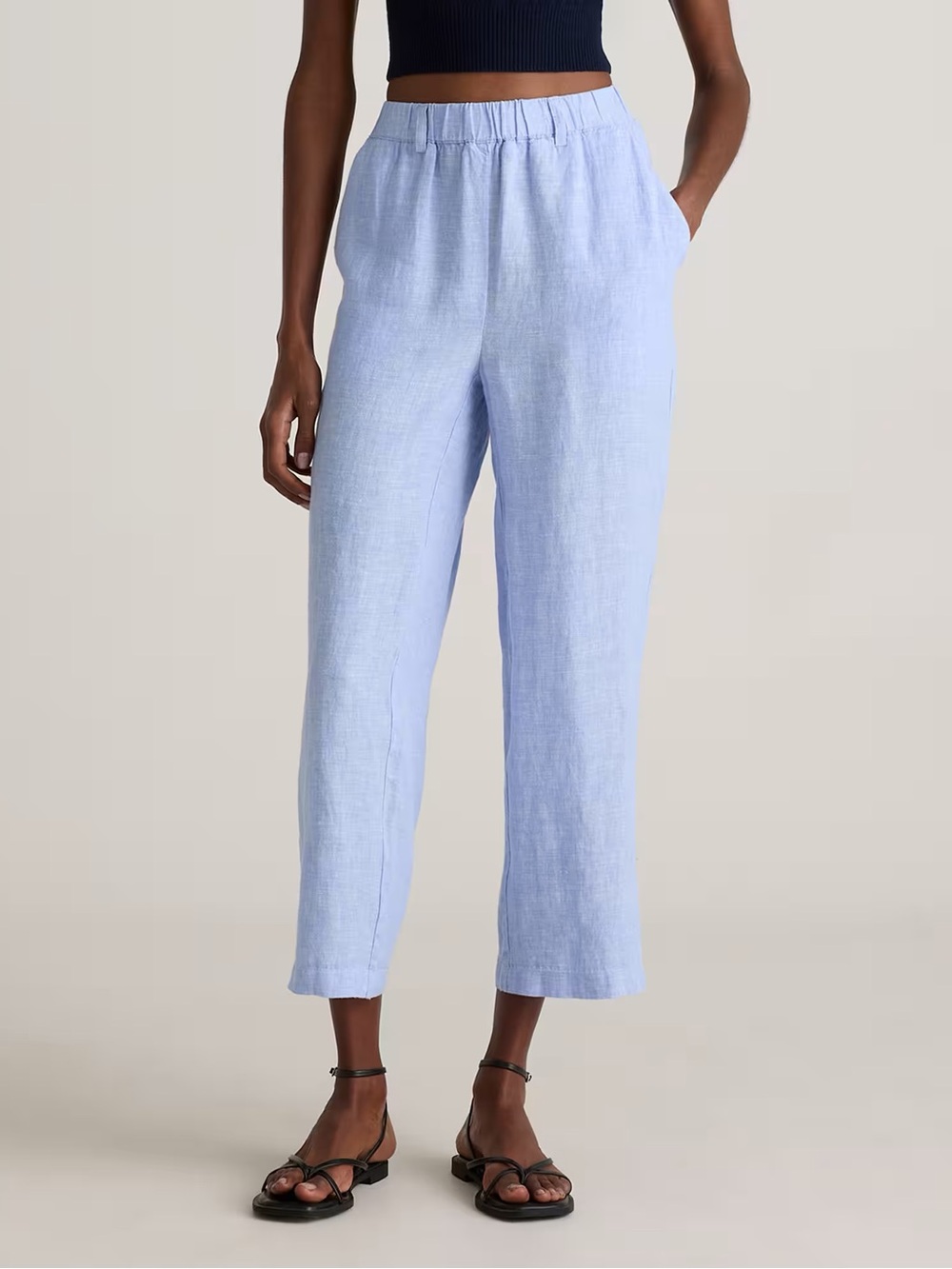 Quince 100% European Linen Pull On Pants French Blue Large